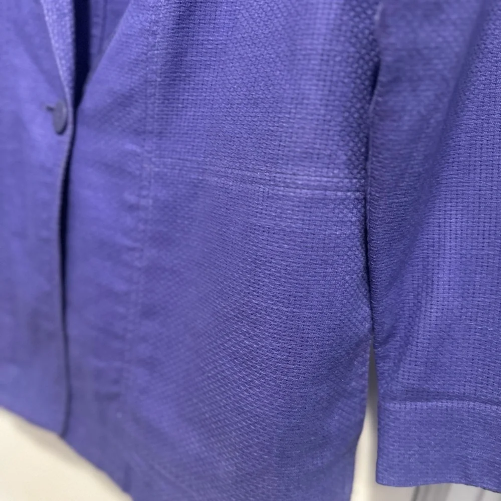 VTG 80s Christian Dior women's Sz:10 purple cotton woven Lightweight blazer